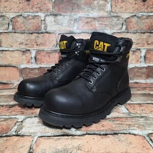 Caterpillar Men's Second Shift Steel Toe Work Boots Leather Size 9
